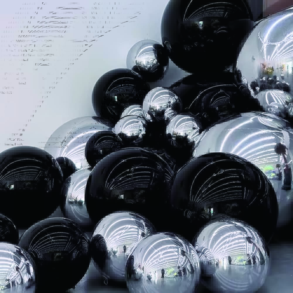 Black Mirror Balloon - Inflatable Reflective Sphere for Wedding Party Decoration