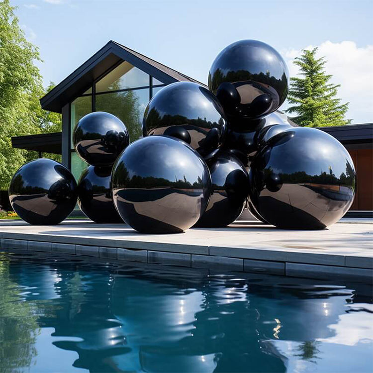 Black Mirror Ball Outdoor Scene