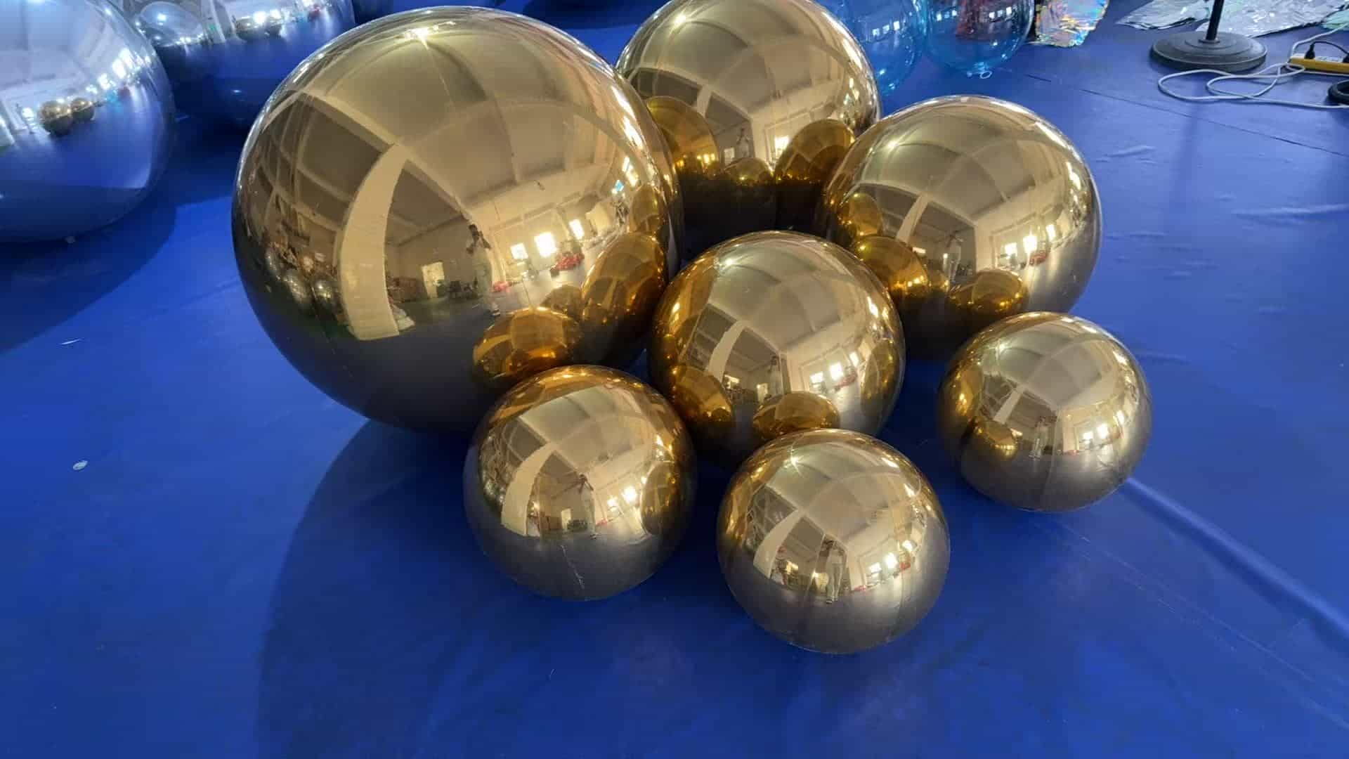 Gold Mirror Balloon - Inflatable Reflective Sphere for Wedding Party Decoration