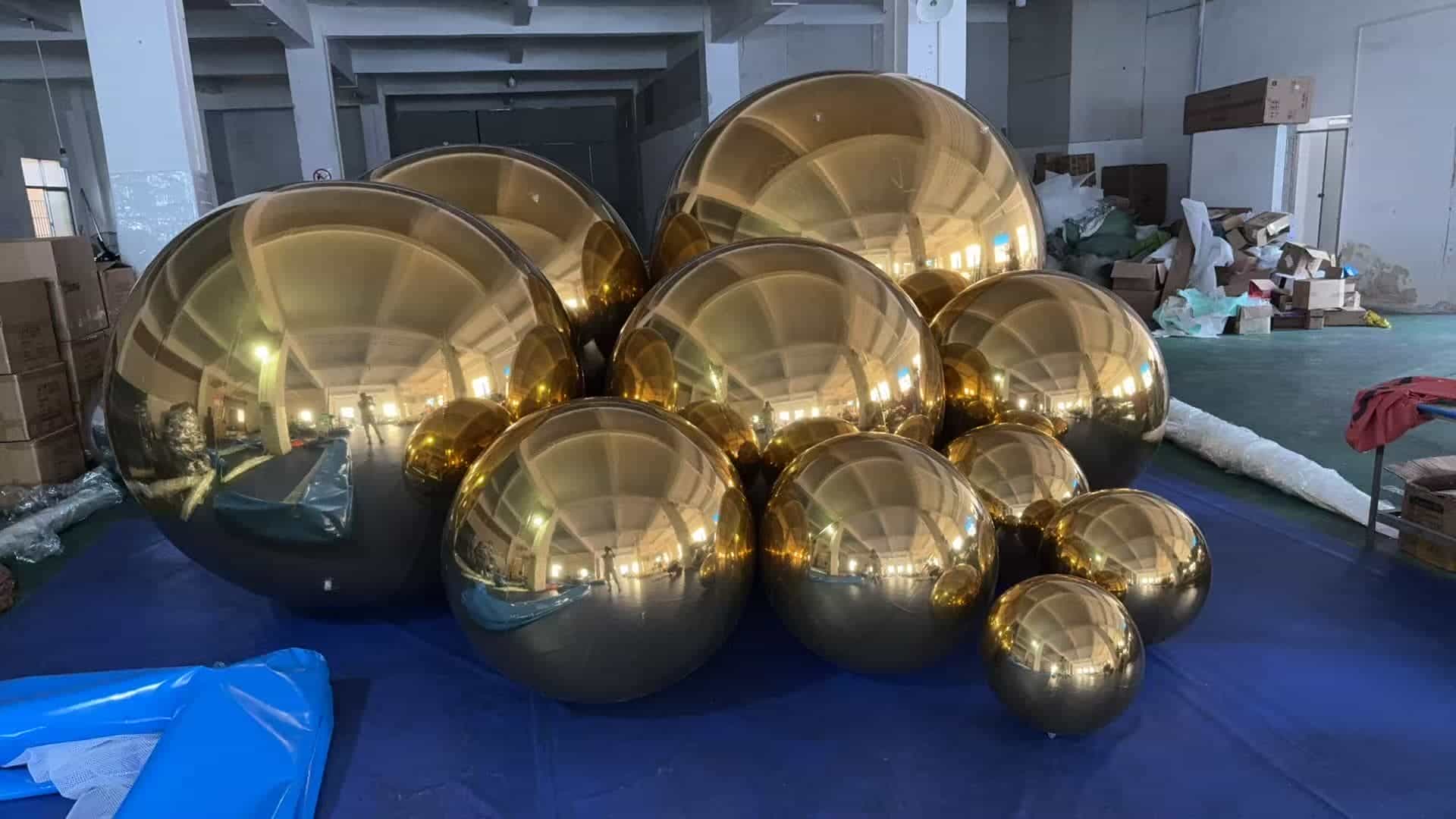 Gold Mirror Balloon - Inflatable Reflective Sphere for Wedding Party Decoration