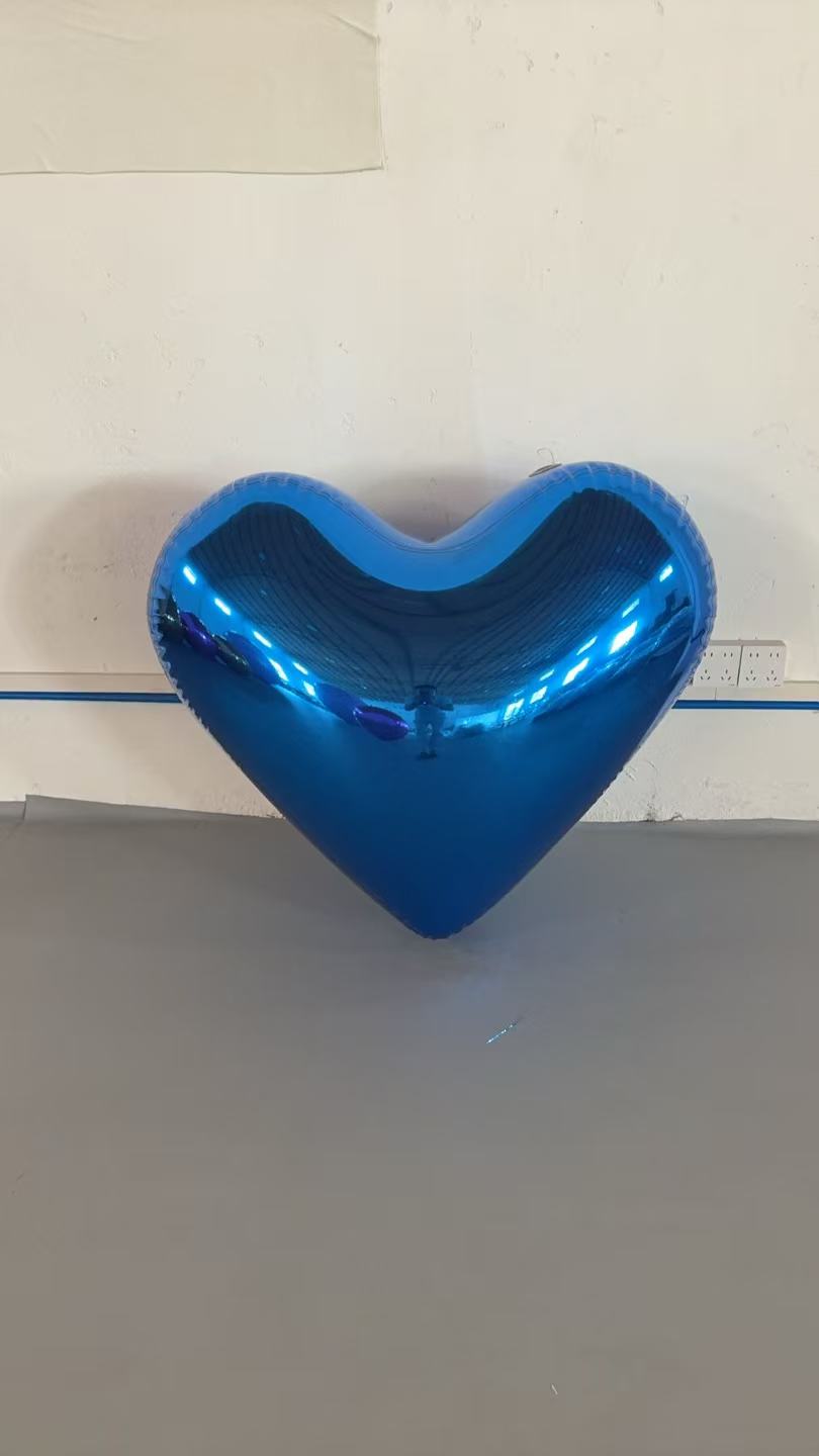 Blue Mirror Heart Balloon