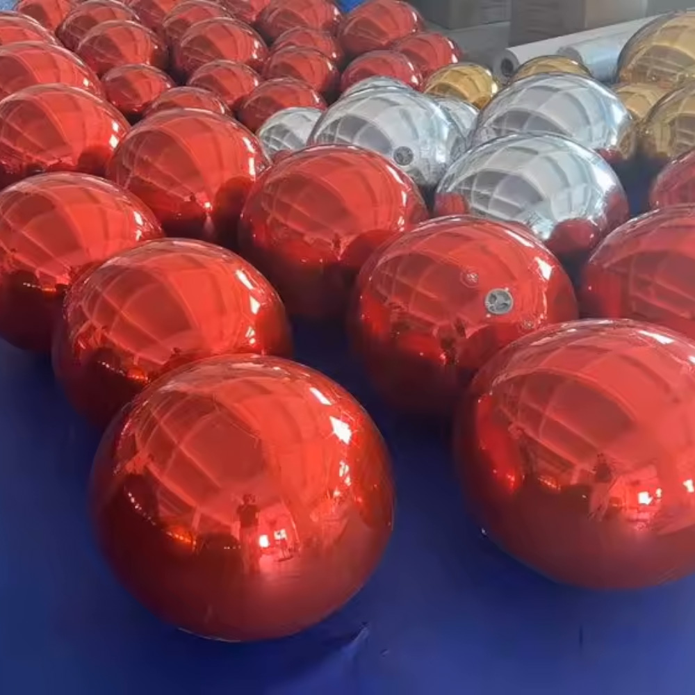 Red Mirror Balloon - Inflatable Reflective Sphere for Wedding Party Decoration
