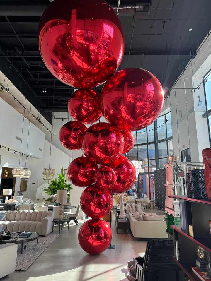 Red Mirror Ball Wedding Scene