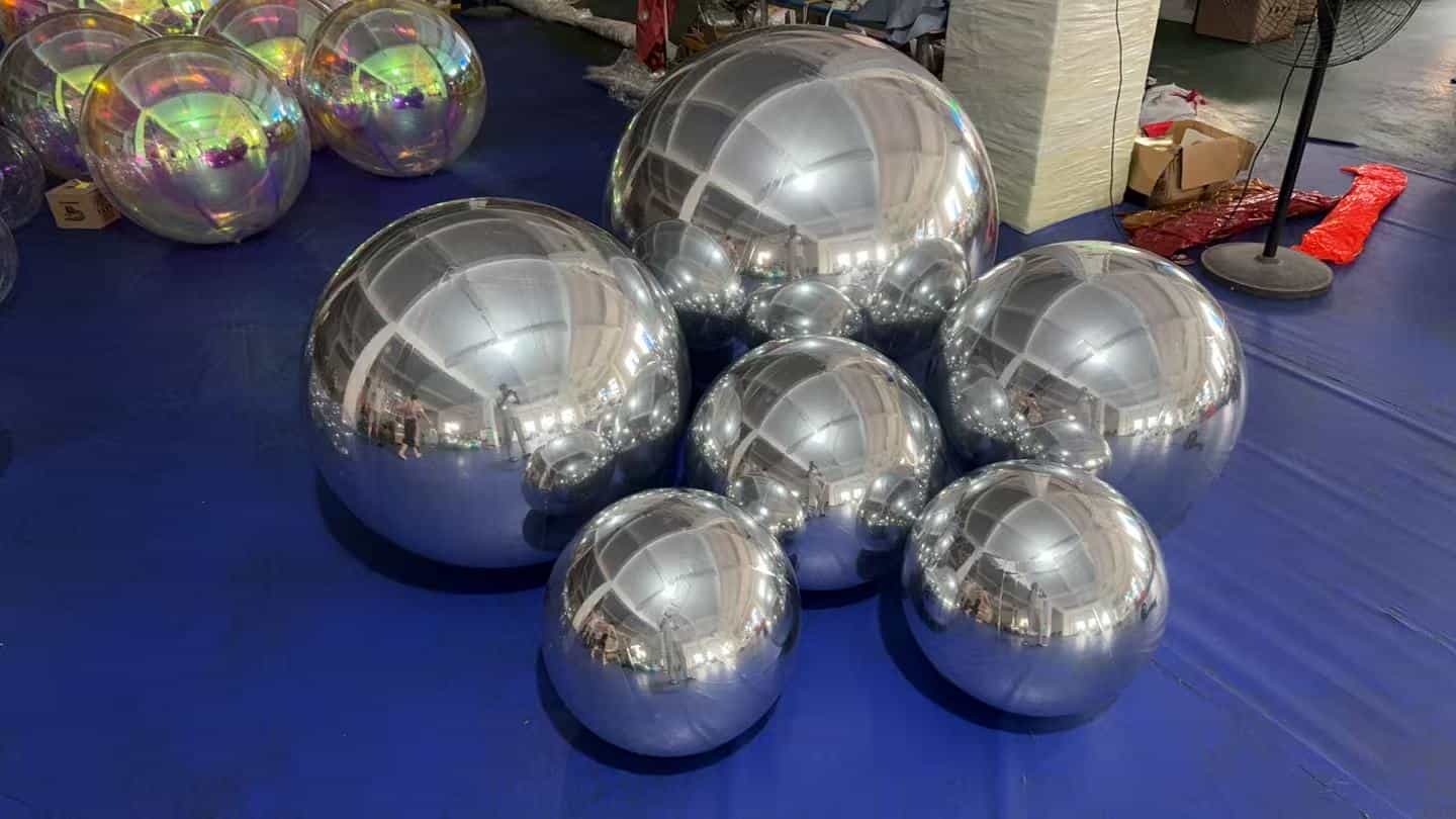 Silver Mirror Balloon - Inflatable Reflective Sphere for Wedding Party Decoration