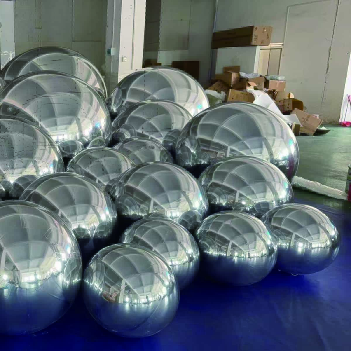 Silver Mirror Balloon - Inflatable Reflective Sphere for Wedding Party Decoration
