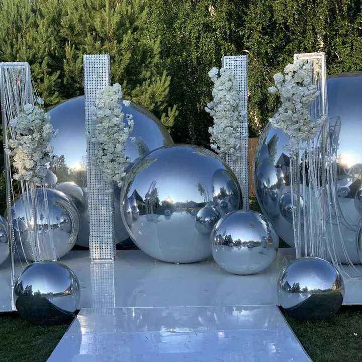 Silver Mirror Ball Wedding Scene