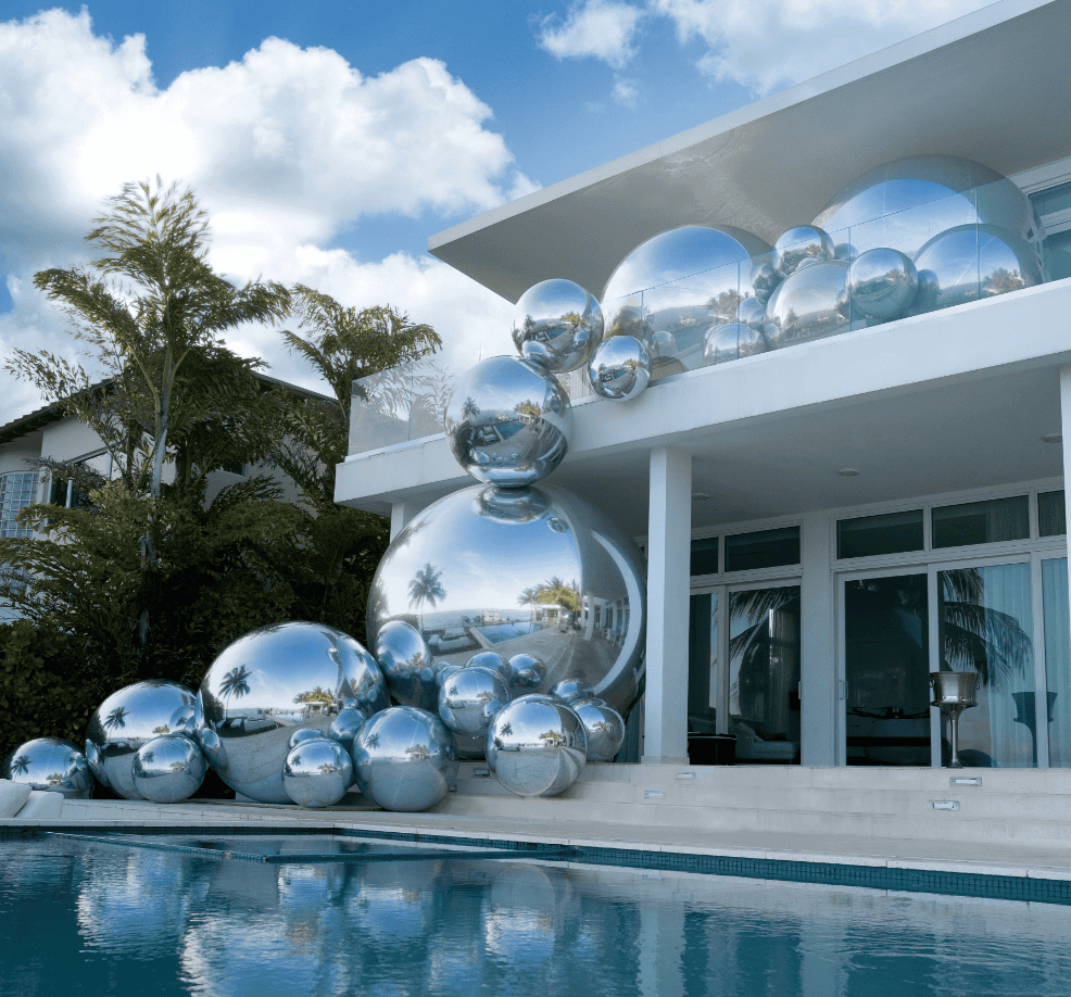 Silver Mirror Ball Party Scene