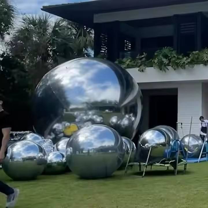 Silver Mirror Ball Outdoor Decor
