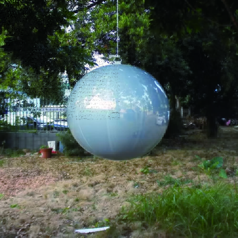White inflatable mirror ball for outdoor event decor